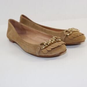 ALDO Tan Suede Chain Detail Loafers Flats Size‎ 37 (US 6.5-7)